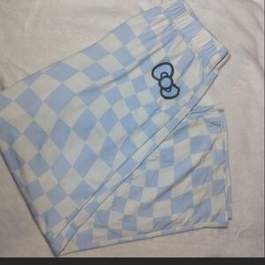 Hello Kitty Blue and White Checkered Pajama Pants